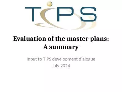 Evaluation of the master plans: A summary