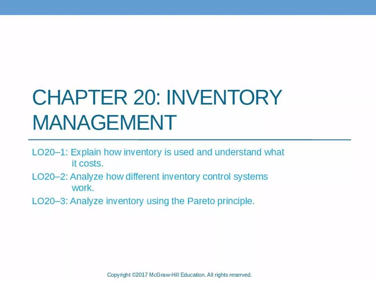 PPT-Chapter 20: INVENTORY MANAGEMENT