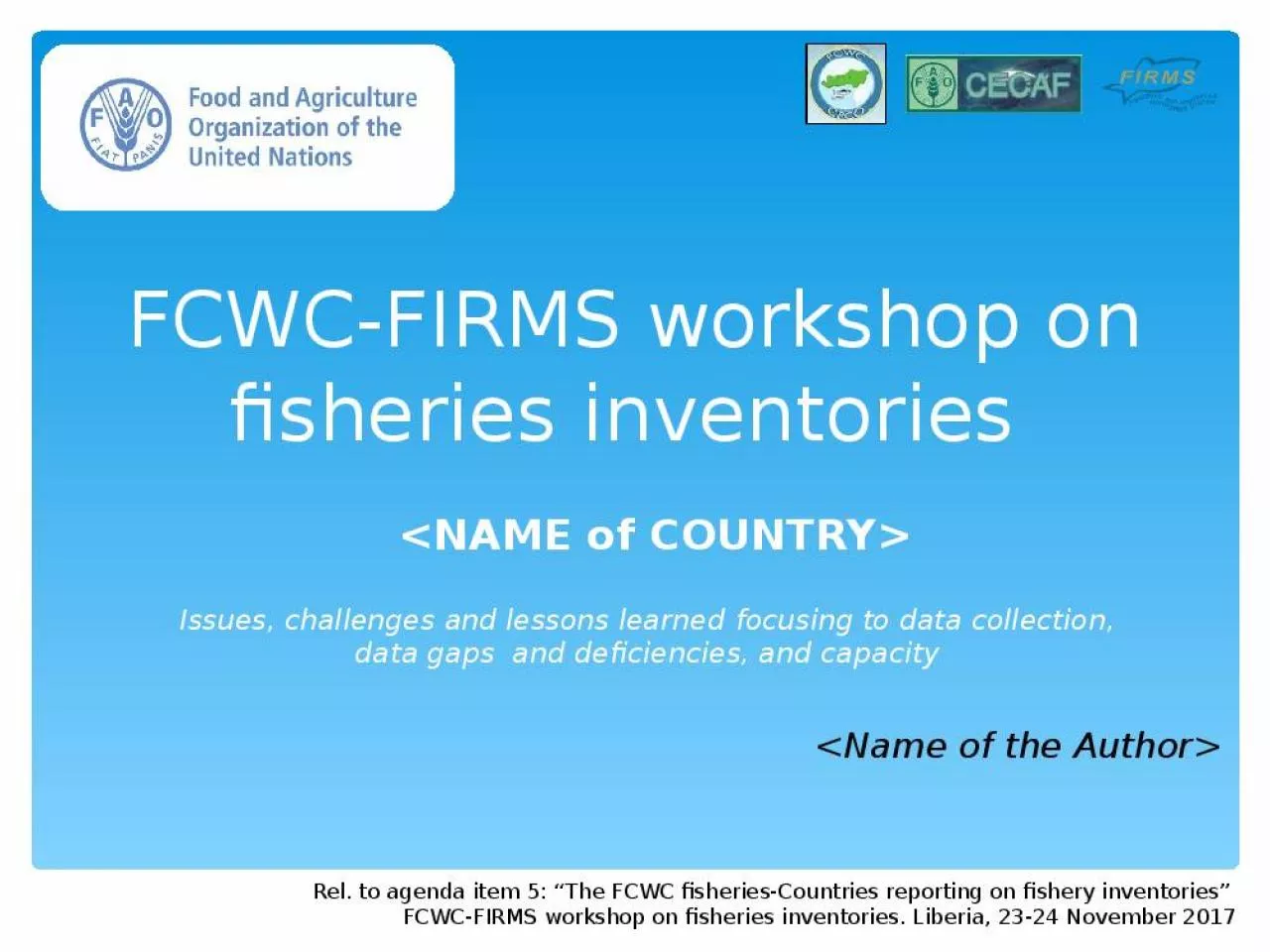 PPT-FCWC-FIRMS workshop on fisheries inventories