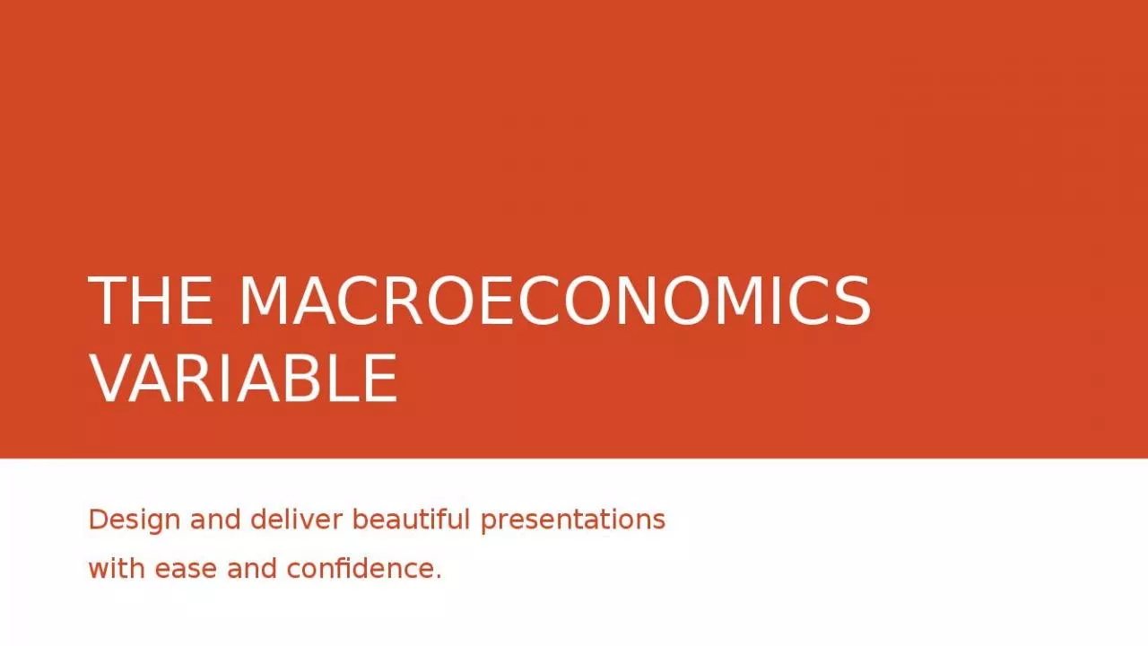 PPT-THE MACROECONOMICS VARIABLE