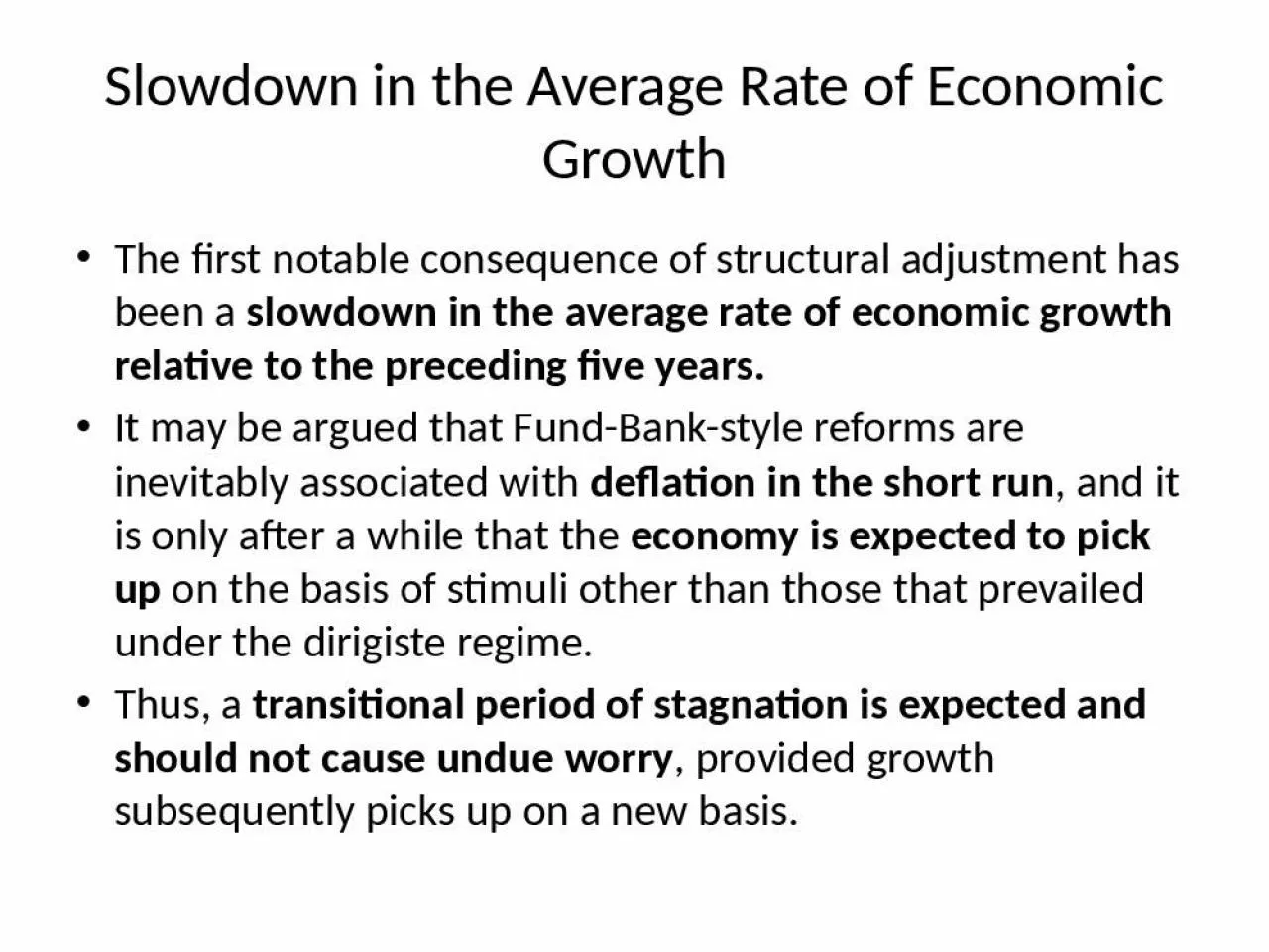 PPT-Slowdown in the Average Rate of Economic Growth