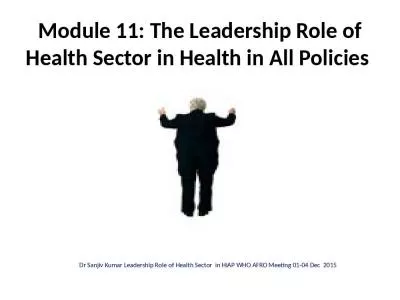 Module 11: The Leadership Role of Health Sector in Health in All Policies