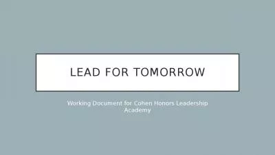 Lead for Tomorrow