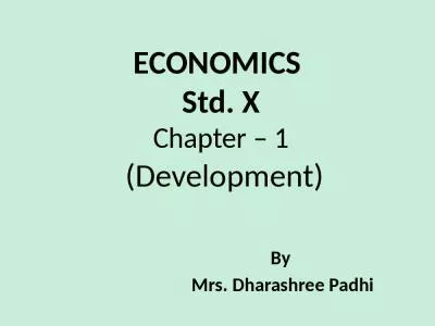 ECONOMICS  Std. X Chapter   1  (Development)