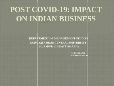 POST COVID-19: IMPACT ON INDIAN BUSINESS