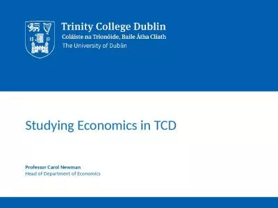 Studying Economics in TCD