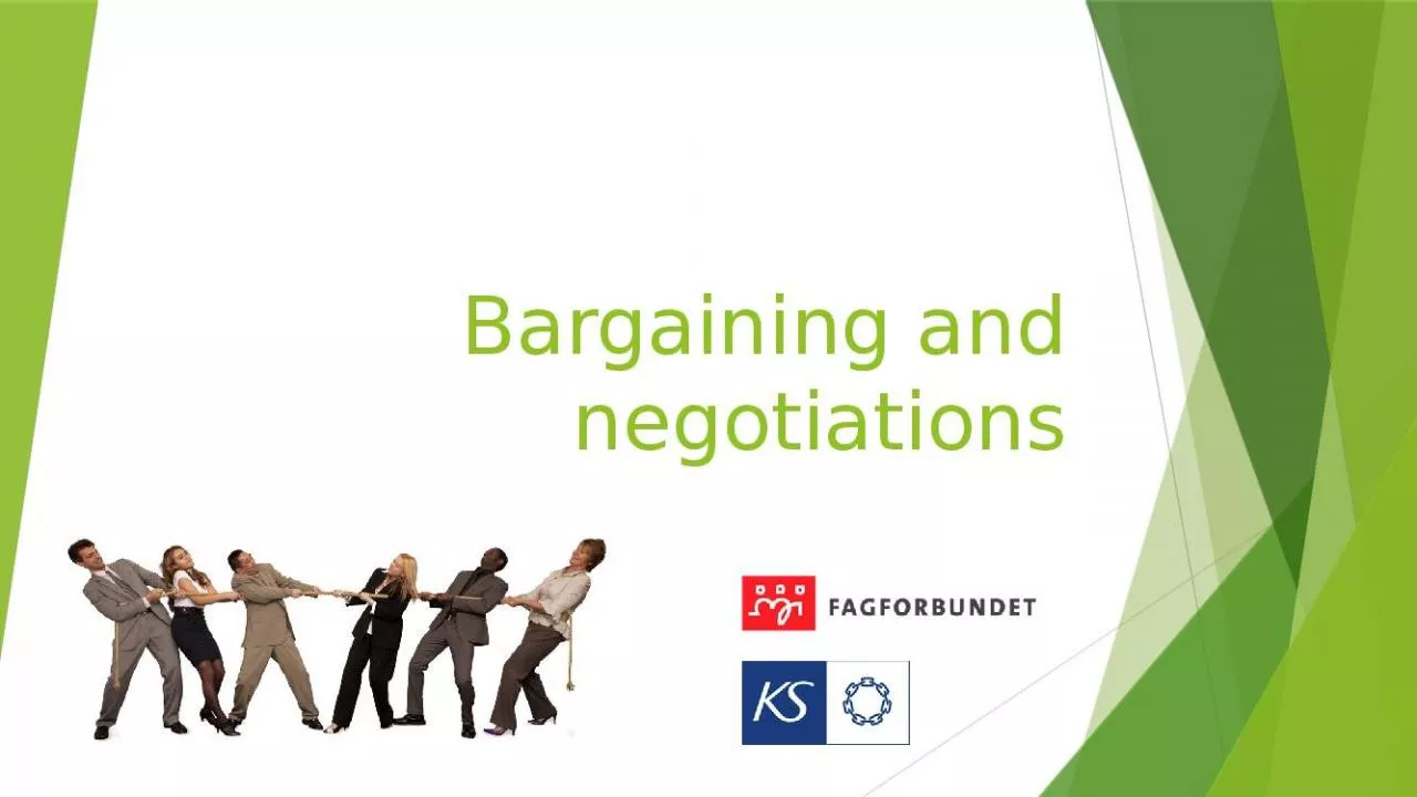 PPT-Bargaining and negotiations