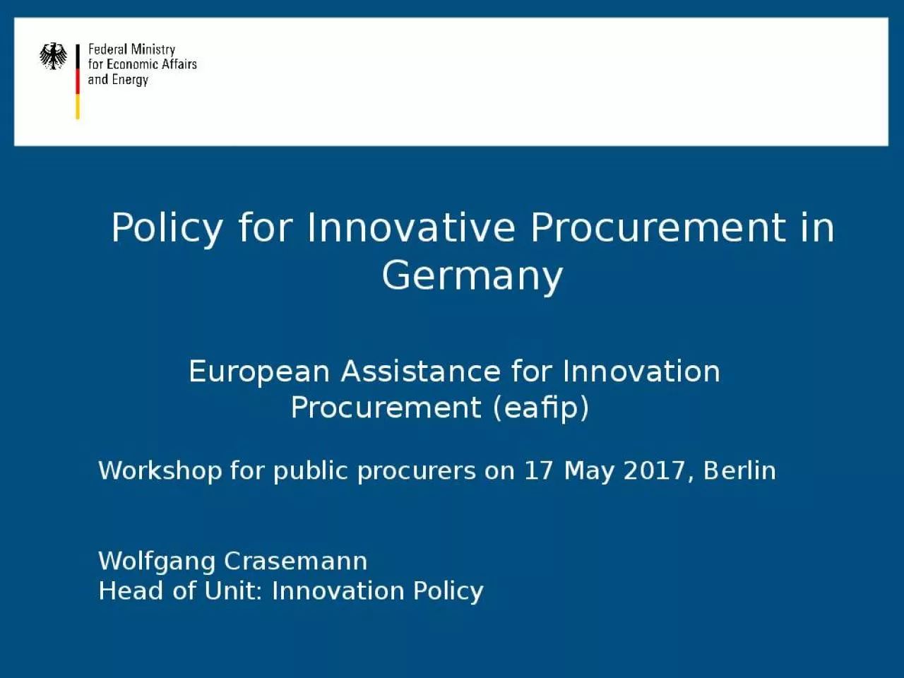 PPT-Policy for Innovative Procurement in Germany