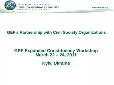 GEF s Partnership with Civil Society Organizations