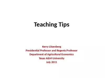 Teaching Tips