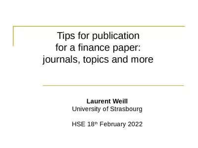 Tips for publication for a finance paper: journals, topics and more