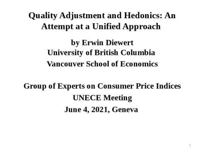 Quality Adjustment and Hedonics: An Attempt at a Unified Approach