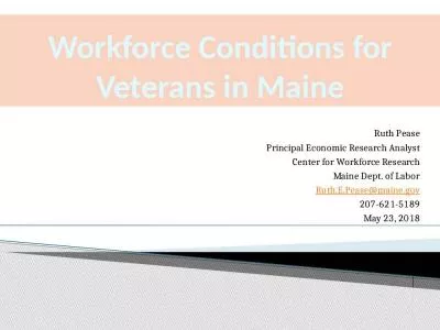 Workforce Conditions for Veterans in Maine