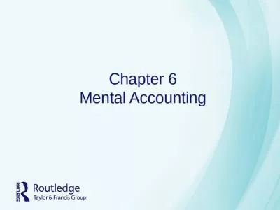 Chapter 6 Mental Accounting