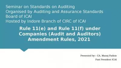 Rule 11(e) and Rule 11(f) under Companies (Audit and Auditors) Amendment Rules, 2021