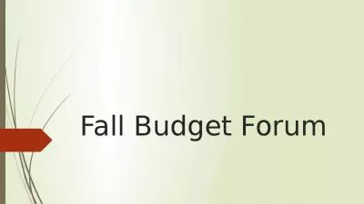 Fall Budget Forum