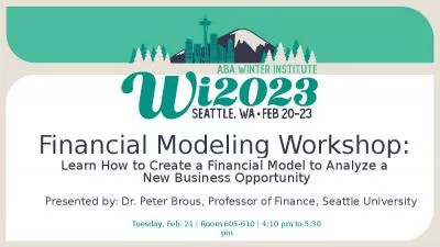 Financial Modeling Workshop: