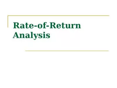 Rate-of-Return Analysis