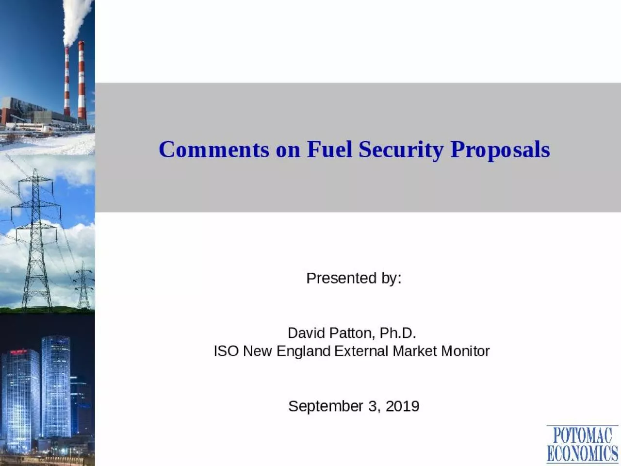 PPT-Comments on Fuel Security Proposals