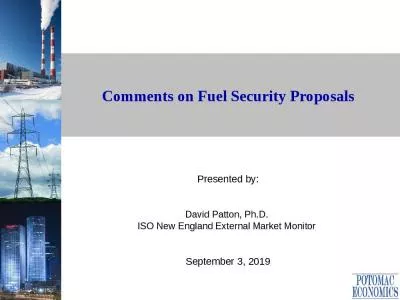 Comments on Fuel Security Proposals