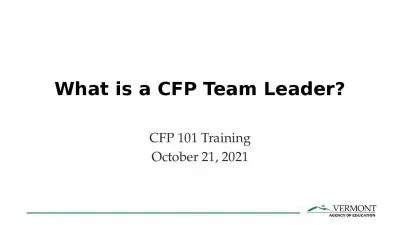 What is a CFP Team Leader?