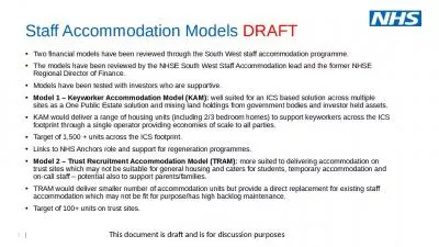 Staff Accommodation Models DRAFT