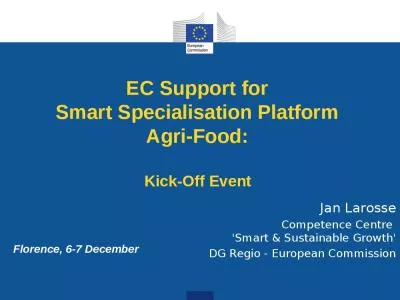 EC Support for  Smart Specialisation Platform  Agri-Food:  Kick-Off Event