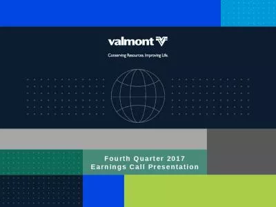 Fourth Quarter 2017 Earnings Call Presentation