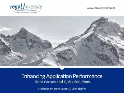 Enhancing Application Performance