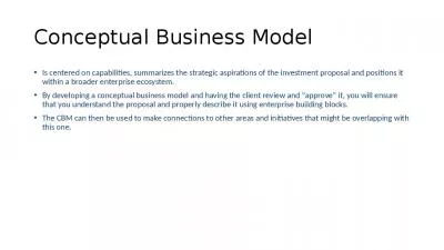 Conceptual Business Model