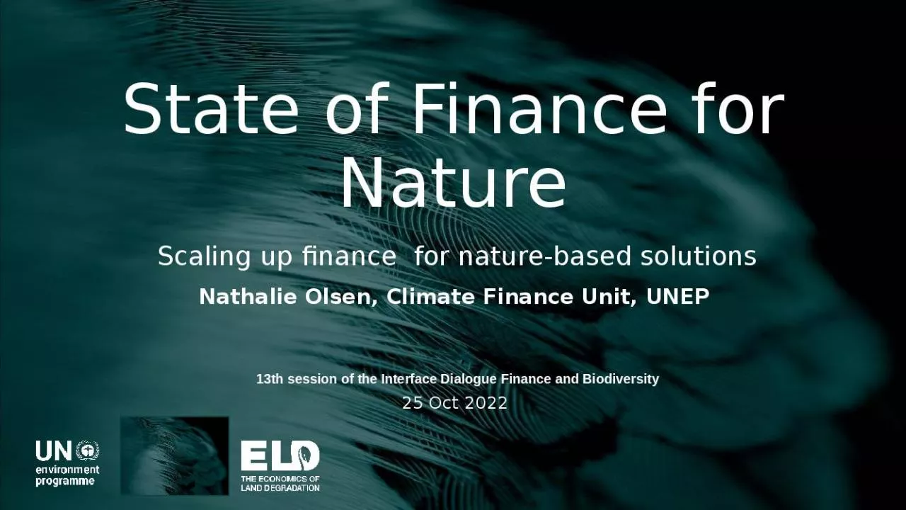 PPT-State of Finance for Nature