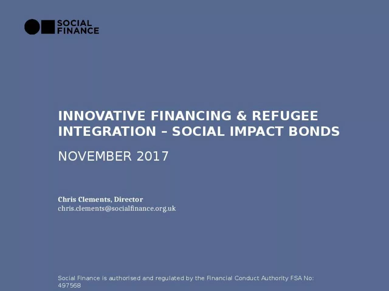 PPT-Innovative financing & refugee integration Social Impact Bonds