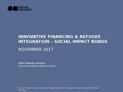 Innovative financing & refugee integration   Social Impact Bonds