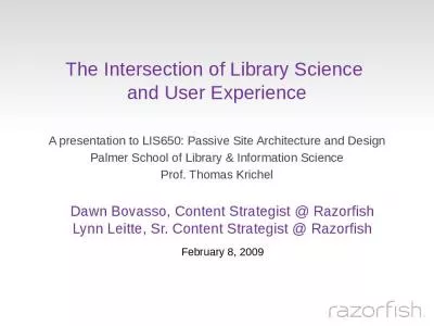 The Intersection of Library Science  and User Experience