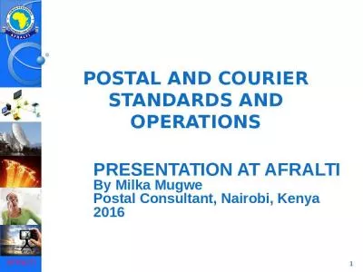 POSTAL AND COURIER STANDARDS AND OPERATIONS