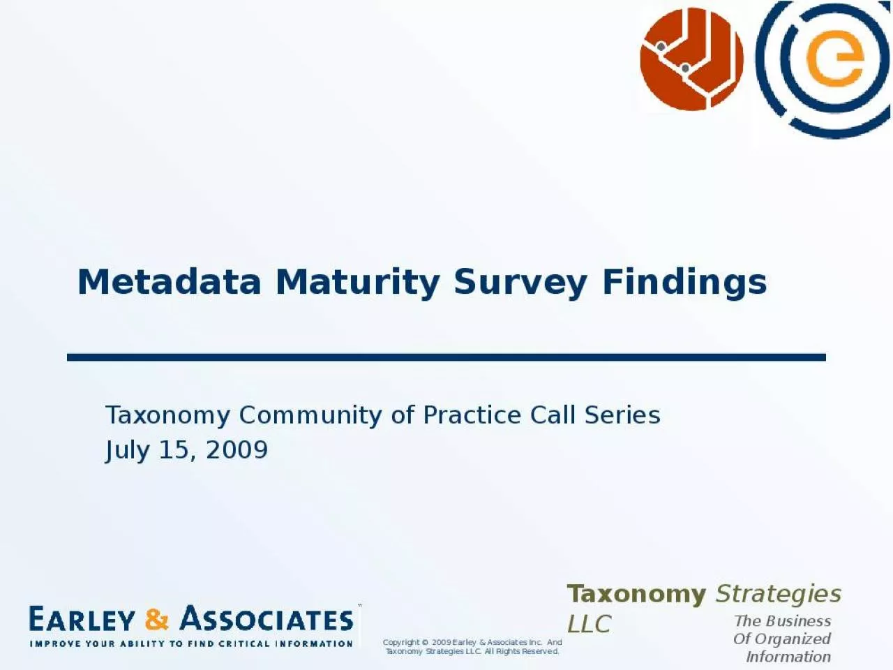 PPT-Metadata Maturity Survey Findings