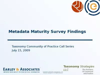 Metadata Maturity Survey Findings