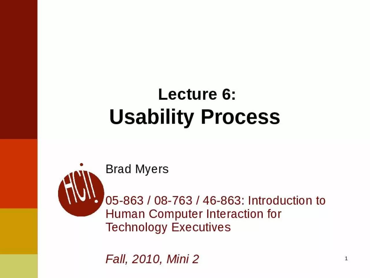 PPT-Lecture 6: Usability Process