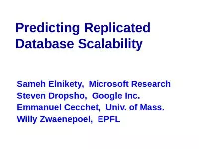 Predicting Replicated Database Scalability