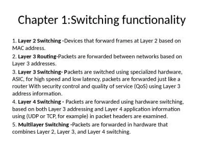 Chapter 1:Switching functionality