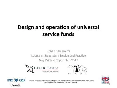 Design and operation of universal service funds