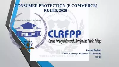 CONSUMER PROTECTION (E COMMERCE) RULES, 2020