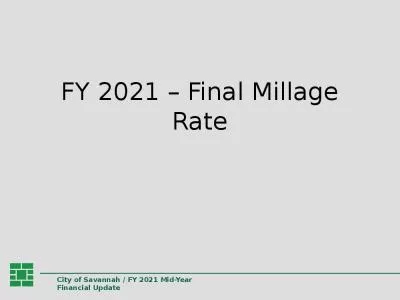 FY 2021   Final Millage Rate