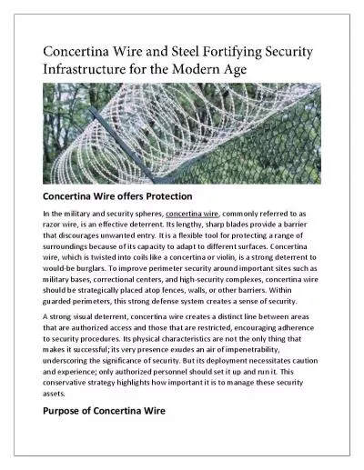 Concertina Wire & Steel Security