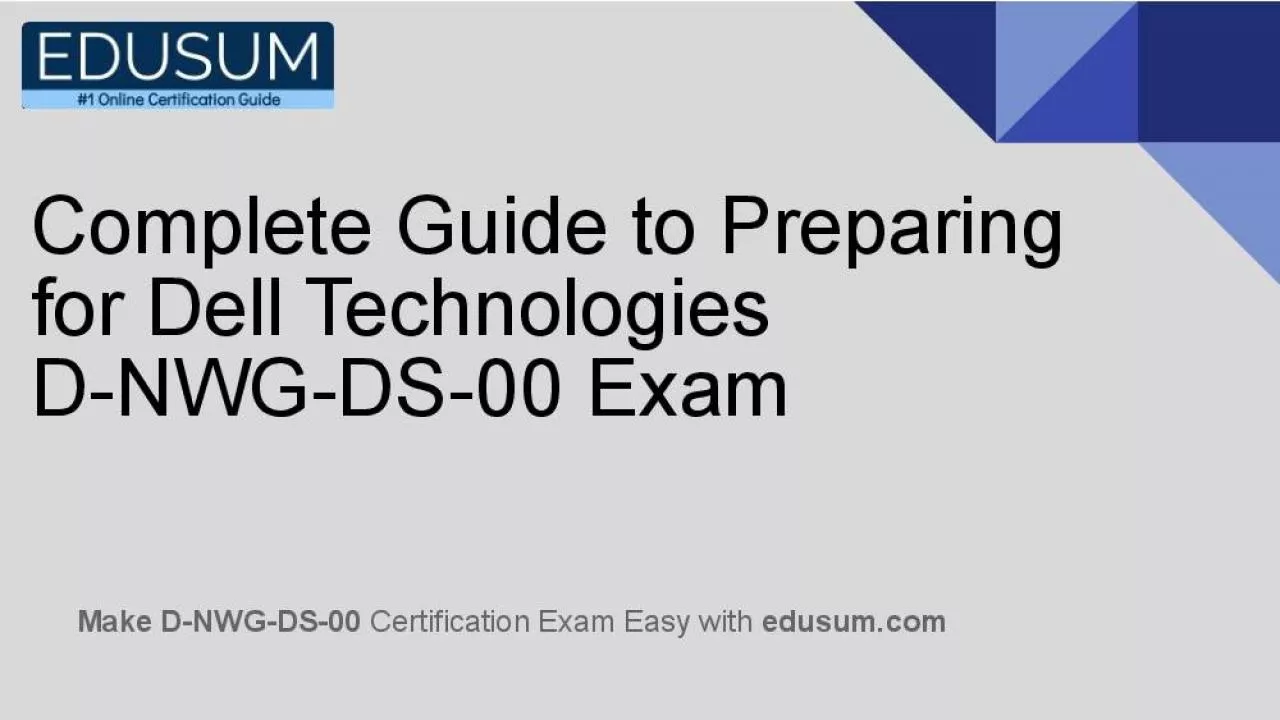 PDF-Dell Technologies D-NWG-DS-00 Questions