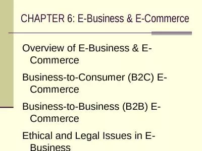 CHAPTER 6: E-Business & E-Commerce