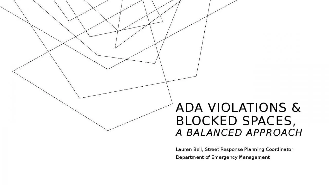 PPT-ADA Violations & Blocked Spaces, a balanced approach