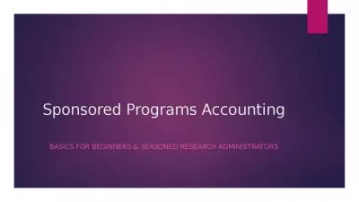 Sponsored Programs Accounting