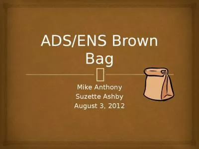 ADS/ENS Brown Bag