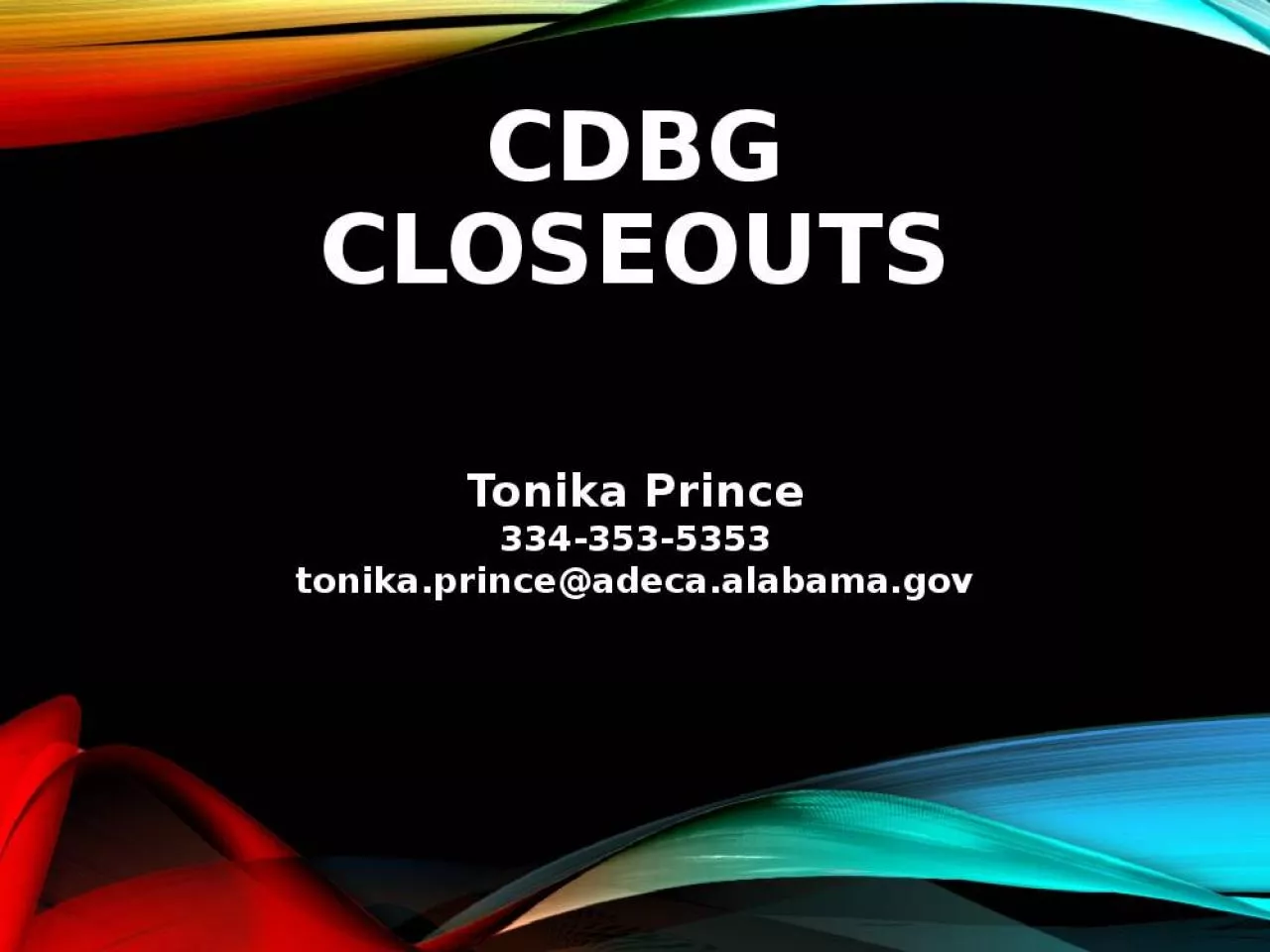 PPT-CDBG Closeouts